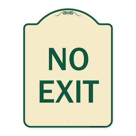 Signmission Parking Lot No Exit Heavy-Gauge Aluminum Architectural Sign, 18" L, 24" H, TG-1824-23420 A-DES-TG-1824-23420